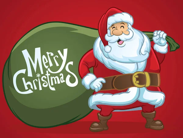 Cheerful Santa Claus Greeting Christmas — Vettoriale Stock