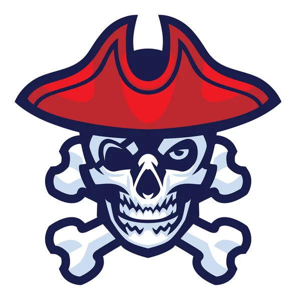 Vektor Des Schädels Des Piratemascot Logos — Stockvektor