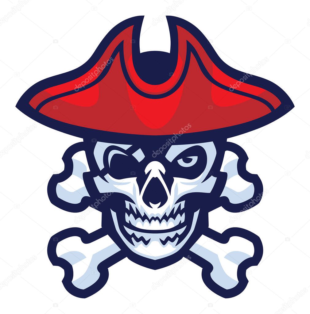 Vector of Skull of piratemascot logo