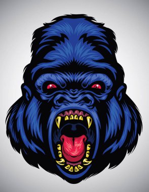 Kızgın goril baş sporu ve esport logosu