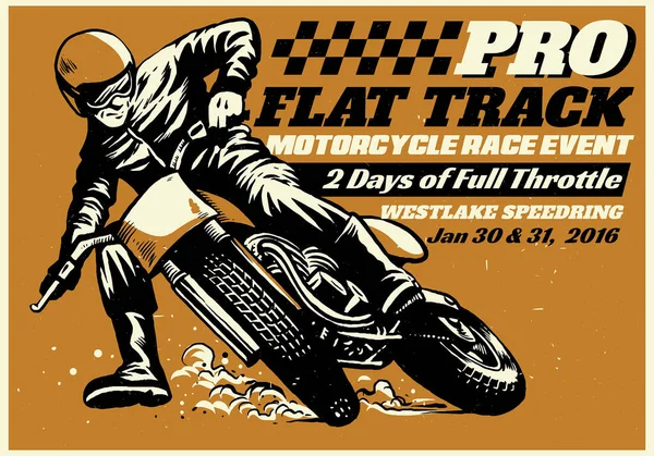Affiche Course Moto Flat Track — Image vectorielle