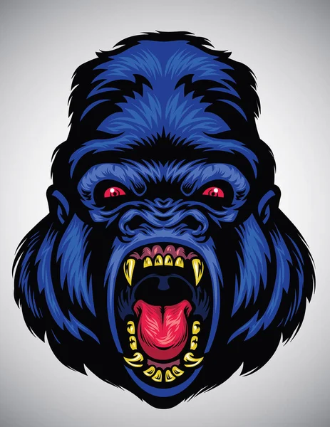 Tête Gorille Colère Sport Logo Esport — Image vectorielle