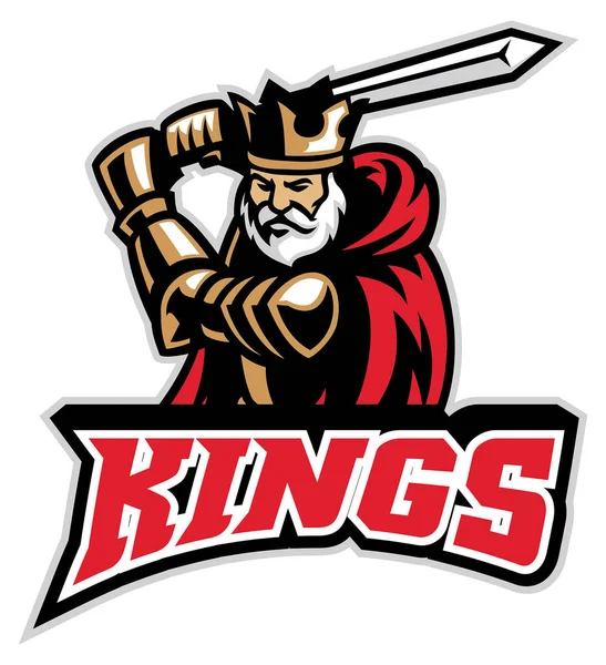 Vector King Knight Mascot Logo — Stock Vector