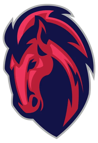 Vetor Mascote Logotipo Cabeça Cavalo Mustang — Vetor de Stock