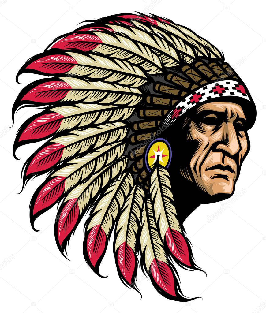 american native chief illustration