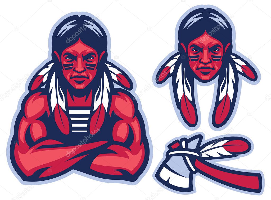 american native warrior sport logo