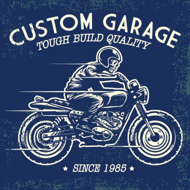Elle çizim stili motosiklet sürmek
