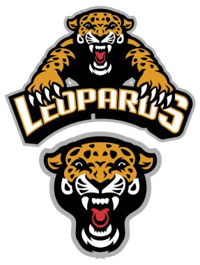 Leopar maskotu kümesinin vektörü
