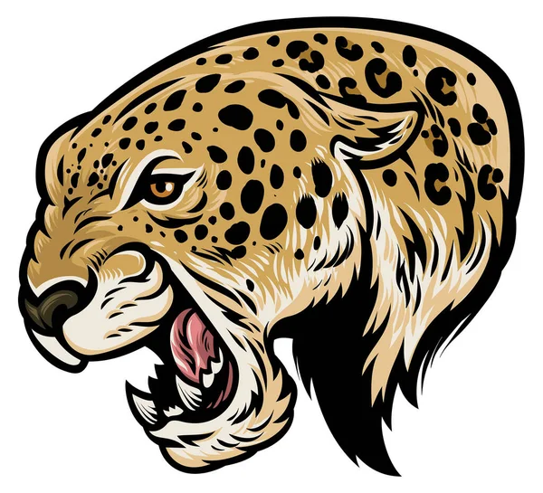 Vetor Leopardo Agressivo Zangado — Vetor de Stock