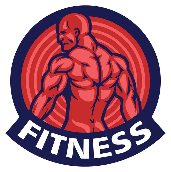 Logo Vectoriel Bodybuilder Montrer Son Dos — Image vectorielle