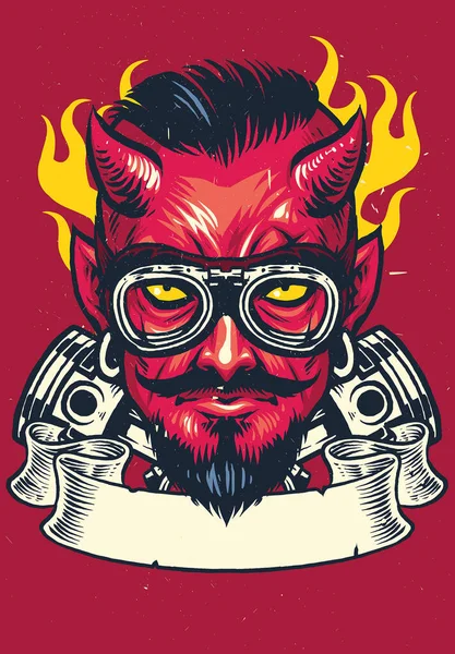 Vector Del Diseño Camisa Del Jinete Diablo — Vector de stock