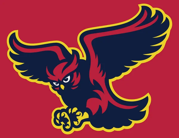 Vector Logo Deportivo Owl Bird Flying — Archivo Imágenes Vectoriales