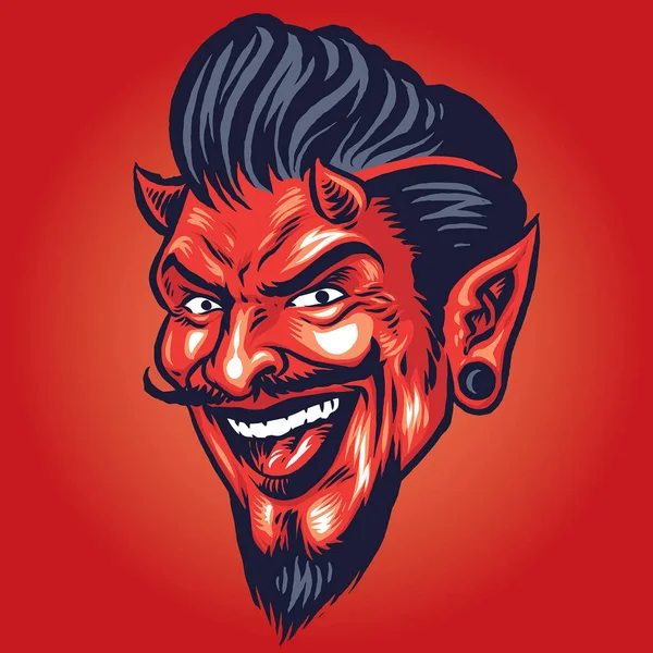 Vector Smilling Diablo Cabeza — Vector de stock