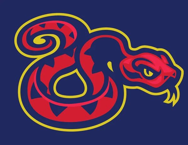 Vector Del Logotipo Mascota Serpiente Roja — Vector de stock