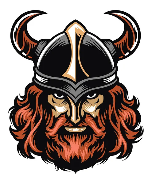 Vetor Viking Logotipo Cabeça Guerreiro — Vetor de Stock