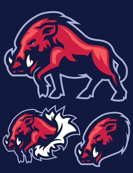 野生の犬のマスコットのロゴのベクトル — ストックベクタ