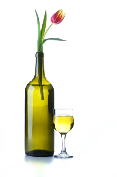 Wine with flower — Stock Photo, Image