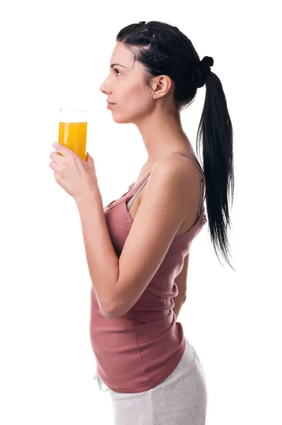 Mulher com suco — Fotografia de Stock
