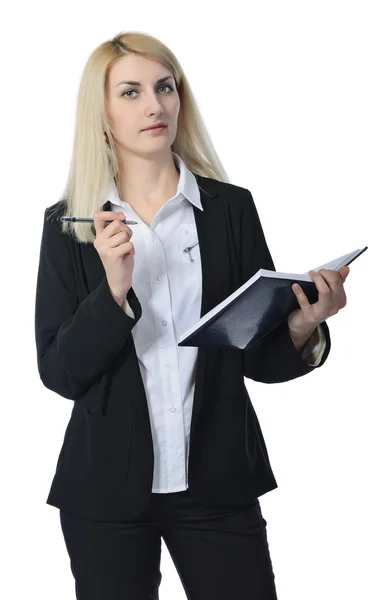 Businesswoman with diary — Stock Photo, Image