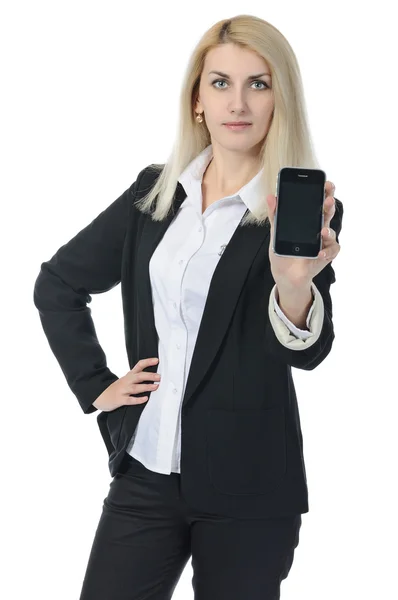 Бізнес-леді з телефону — стокове фото