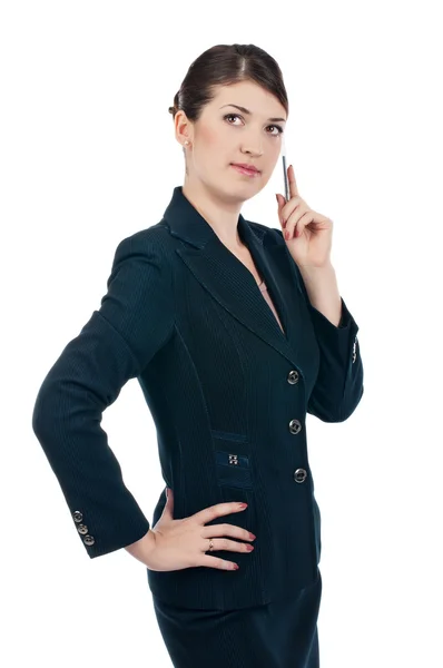 Businesswoman with pen — Stock Photo, Image