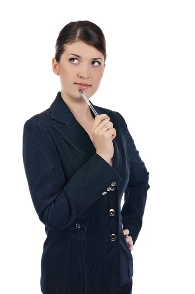 Mujer de negocios con pluma — Foto de Stock