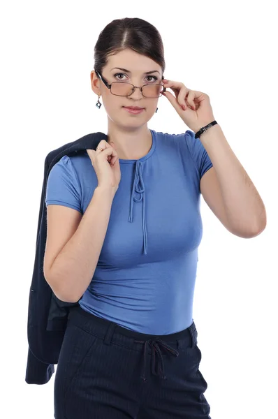 Femme d'affaires avec lunettes — Photo