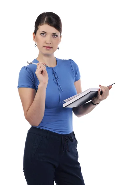 Businesswoman with diary — Stock Photo, Image