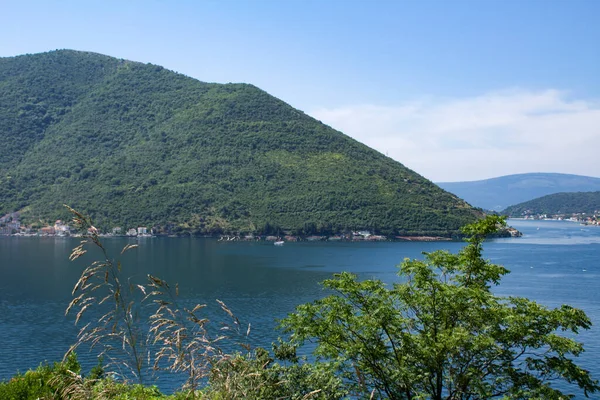 Vista Panorámica Bahía Kotor Día Soleado Montenegro —  Fotos de Stock