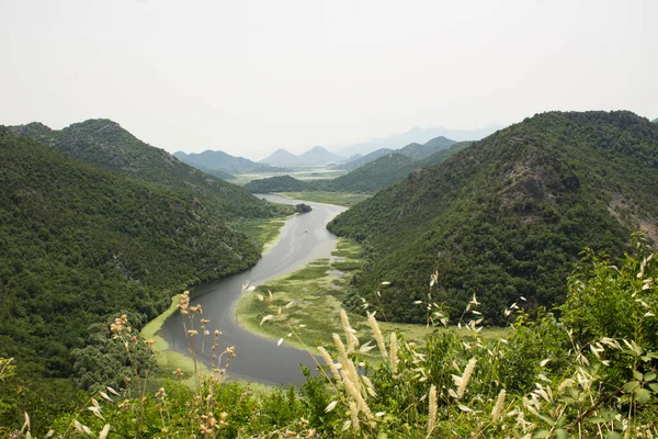 Panoramic View River Mountains Summer Day Montenegro — Stockfoto