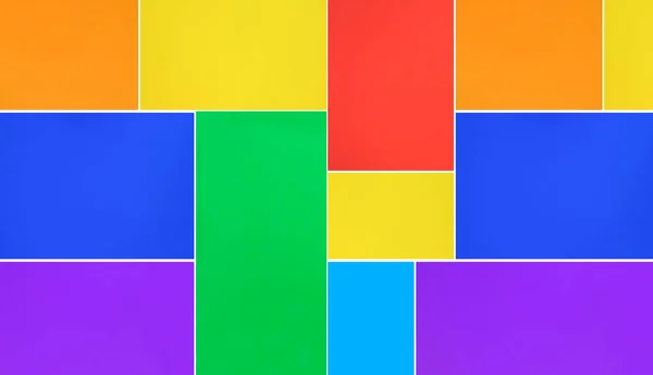 Κολάζ Από Χρωματιστά Τετράγωνα Και Ορθογώνια Δημιουργική Σύνθεση Αντιγραφή Χώρου — Φωτογραφία Αρχείου