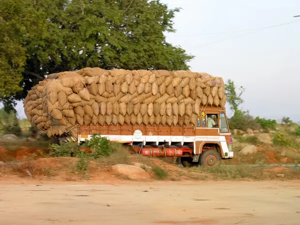 インドの米の輸送 — ストック写真