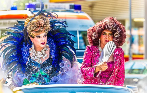 Arrastre Queens en una carroza en Christopher Street Day — Foto de Stock