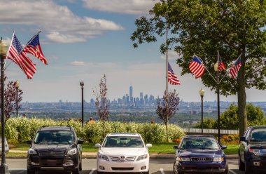 New york şehrinin önünde otopark