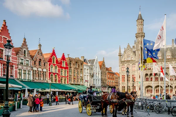 Colorful Buildings and a Horse Carriage — Stock Photo, Image