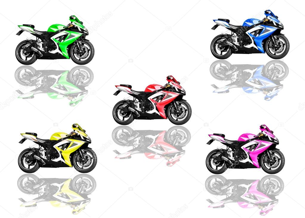 Motorbikie on white background