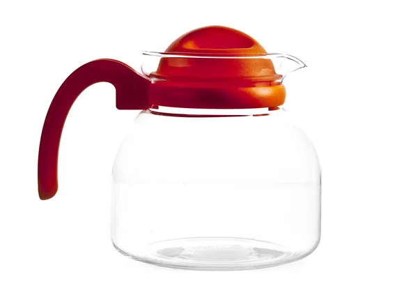 Стеклянный чайник изолирован — стоковое фото