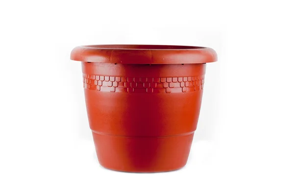 Empty red flower pot — Stock Photo, Image