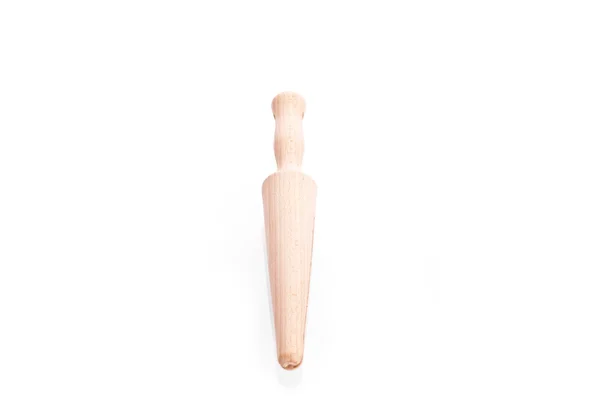 白い背景に木製のローリングピン — ストック写真