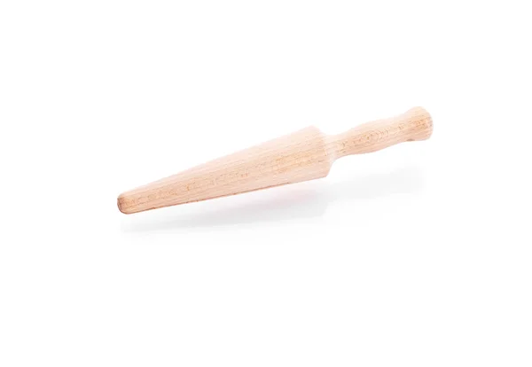 Wooden rolling pin on white background — Stock Photo, Image