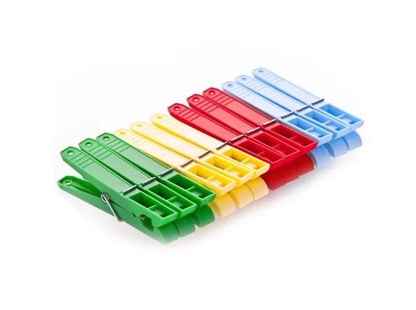 Conjunto de quatro panos coloridos isolado no fundo branco — Fotografia de Stock