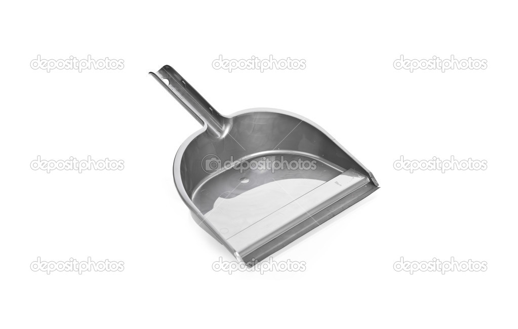 Gray scoop against white background