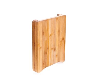 Tahta kesme tahtası beyaz arkaplanda izole edildi