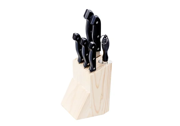 Knife block, isolated on white background. — Stock Photo, Image