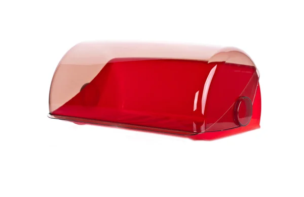 Modern plastic red bread box isolated — Stock Photo, Image