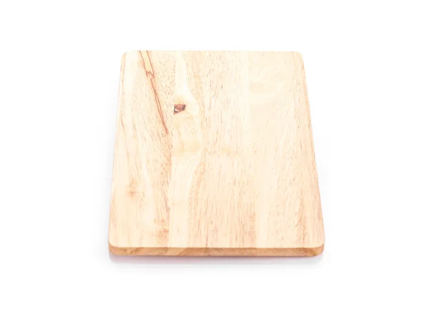 白色背景隔离的木制切割板 — 图库照片