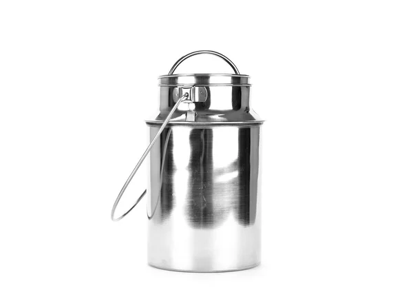 Milk can against white background — Stock Photo, Image