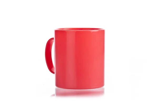 Taza de café rojo. Aislado sobre fondo blanco —  Fotos de Stock