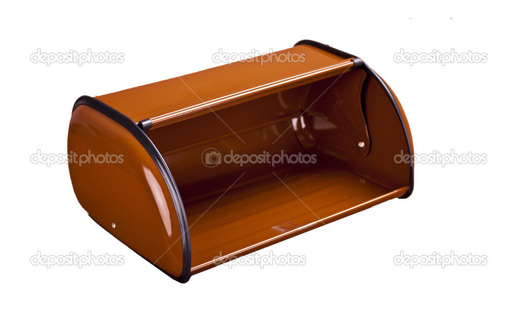 modern plastic brown bread box isolated