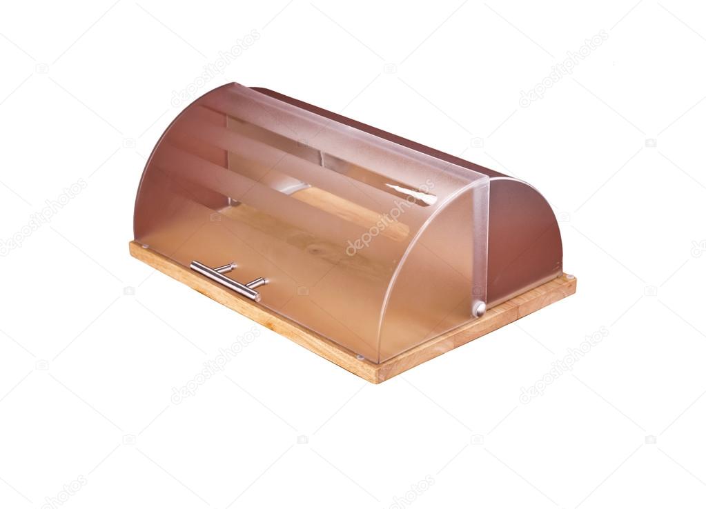 modern plastic bread box isolated